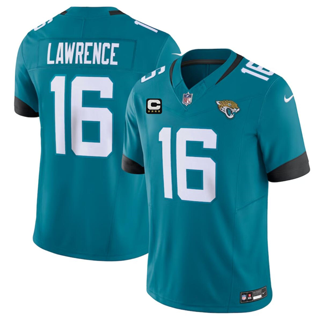 Men's Jacksonville Jaguars #16 Trevor Lawrence Teal With 4-Star C Patch Vapor Untouchable Limited Football Stitched Jersey